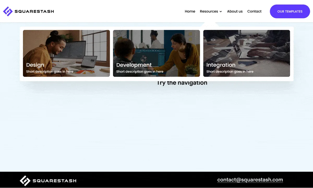 Squarespace Mega Menu with Background Images