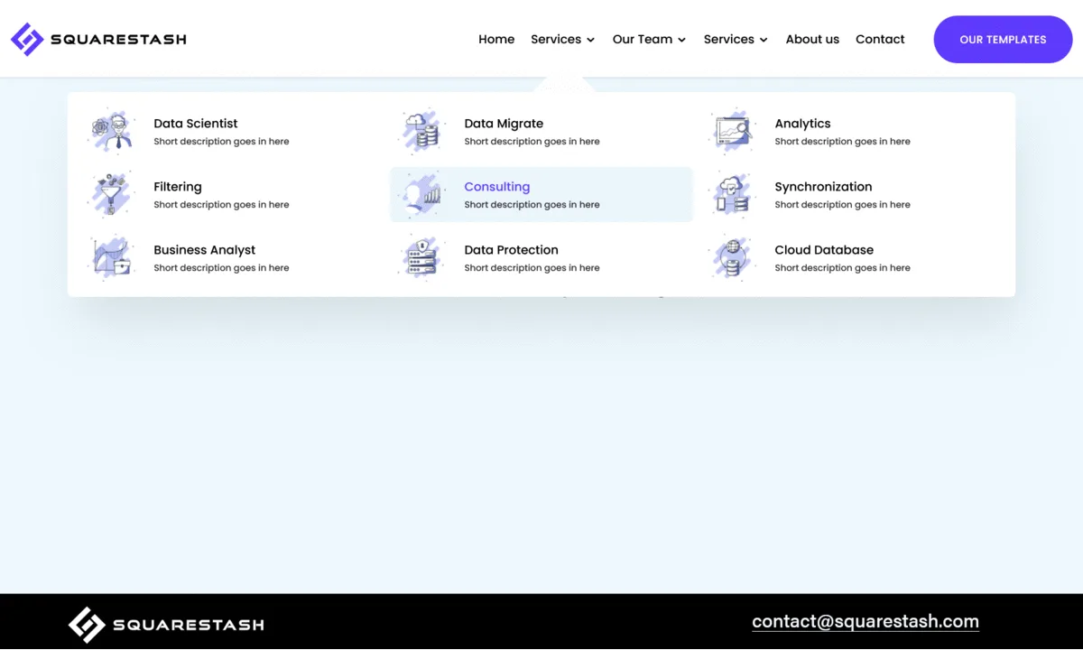 Squarespace Mega Menu with Vertical Image List