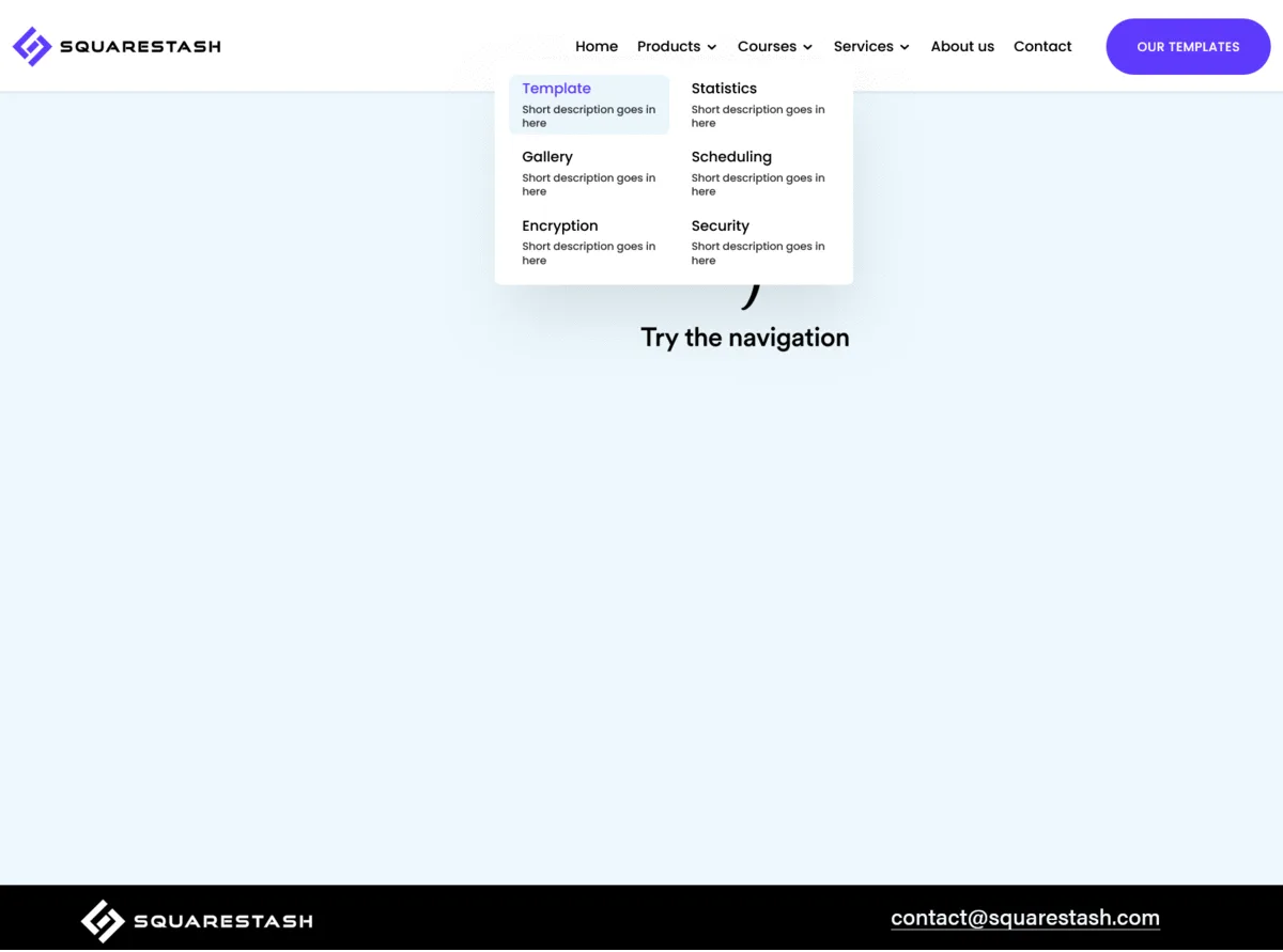 Squarespace Two Column Dropdown Menu