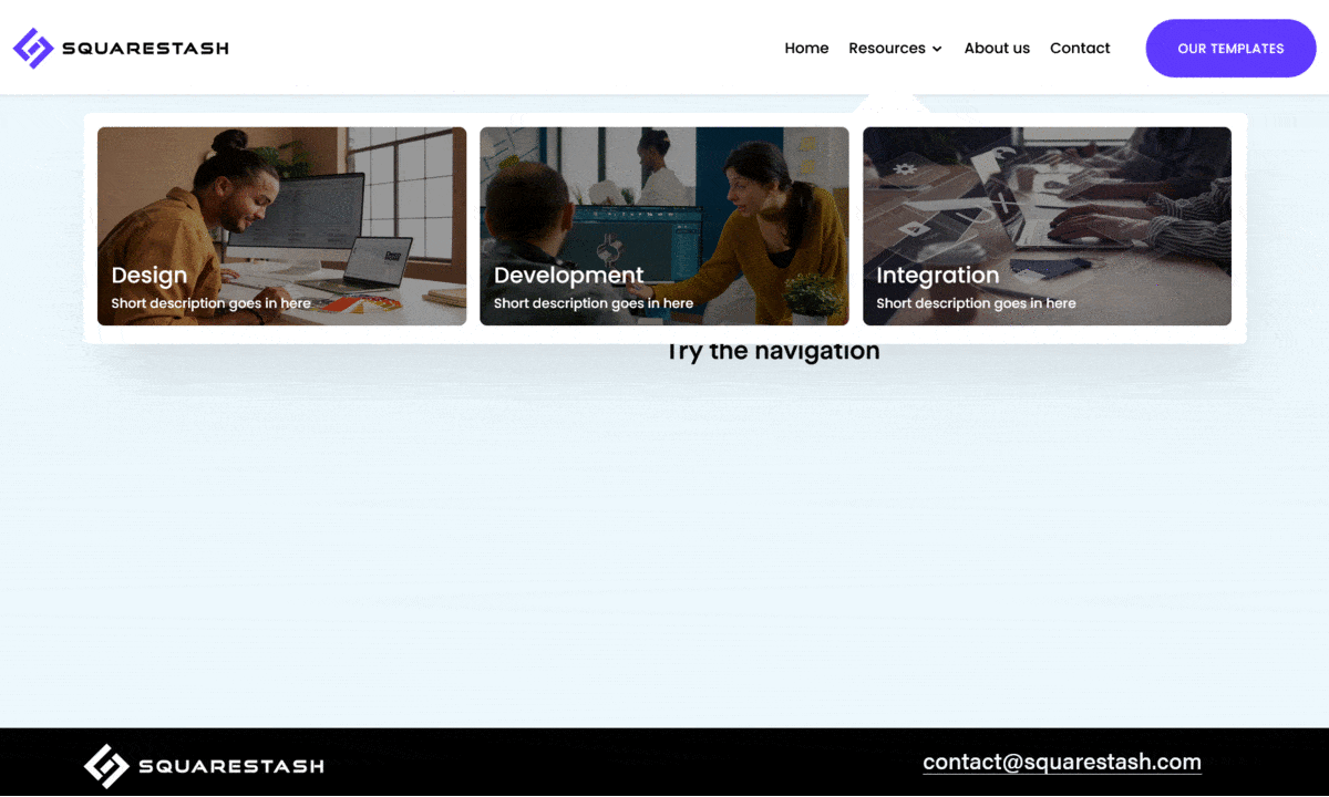 Squarespace Mega Menu with Background Images